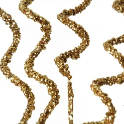 Curly Gold Beaded Glitter Pick New