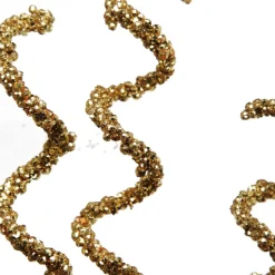Curly Gold Beaded Glitter Pick New