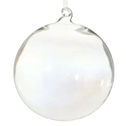 Customised Large Clear Glass Logo Decal Bauble Hot