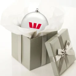 Customised Shatterproof Printed Logo Bauble - 8cm Sale