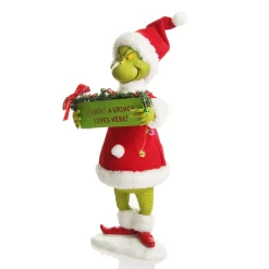 D56 Possible Dreams - Beware! A Grinch Lives Here Christmas Ornament New