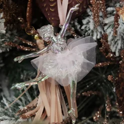 Dancing Ballerina Tree Decoration with Pink Tulle TuTu Fashion