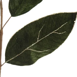 Dark Green Velvet Leaf Spray with Gold Highlights Cheap