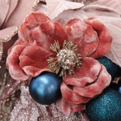 Dark Pink Velvet Magnolia Flower Clip Sale