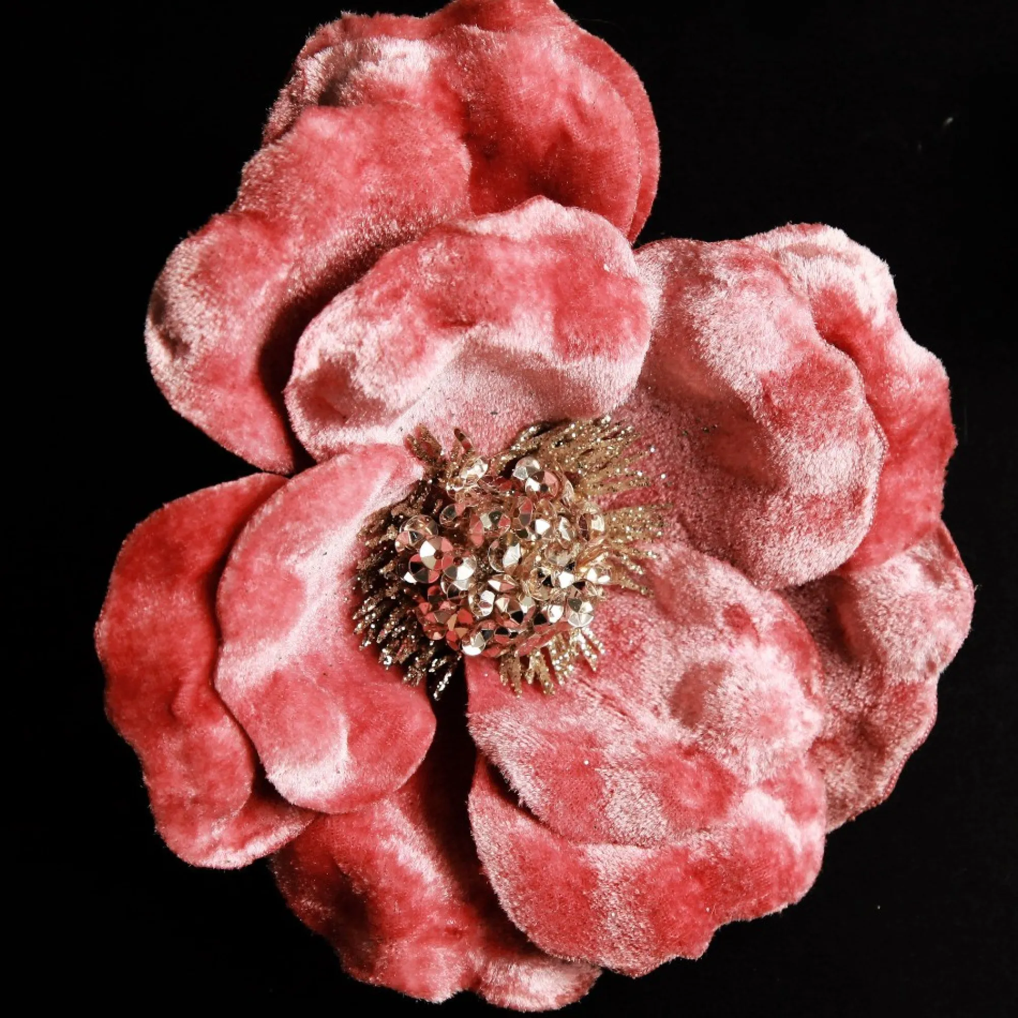 Dark Pink Velvet Magnolia Flower Clip Sale