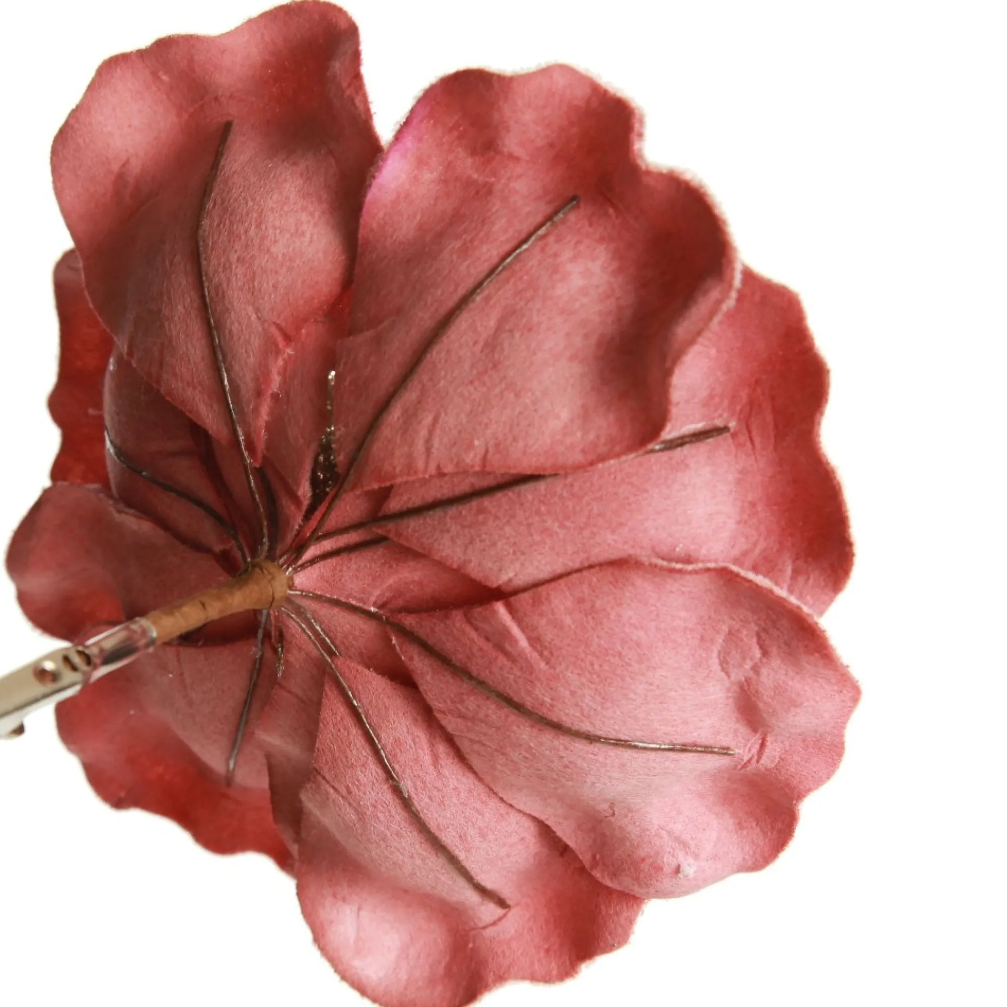 Dark Pink Velvet Magnolia Flower Clip Sale