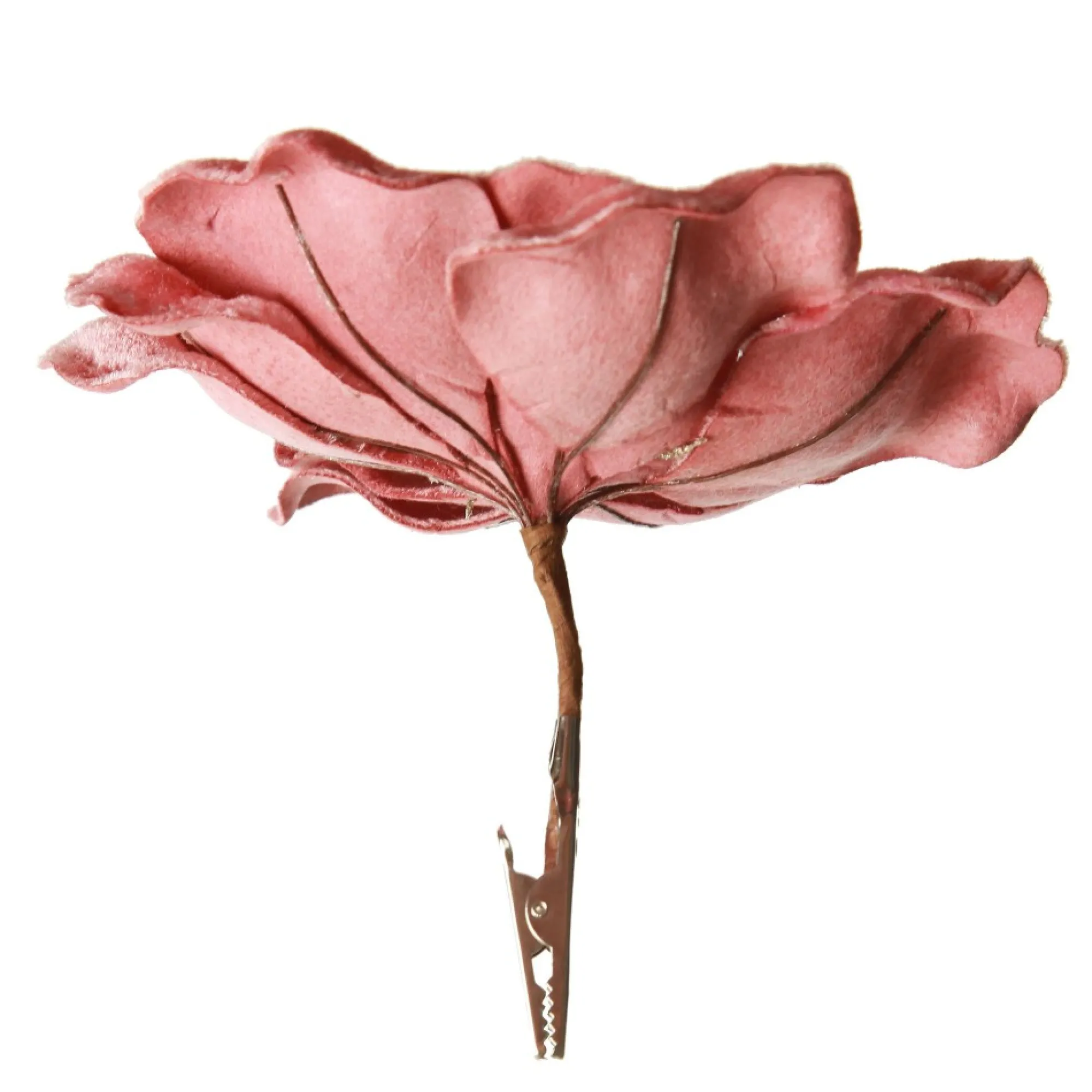 Dark Pink Velvet Magnolia Flower Clip Sale