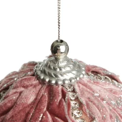 Decorative Pink Velvet and Braid Bauble New