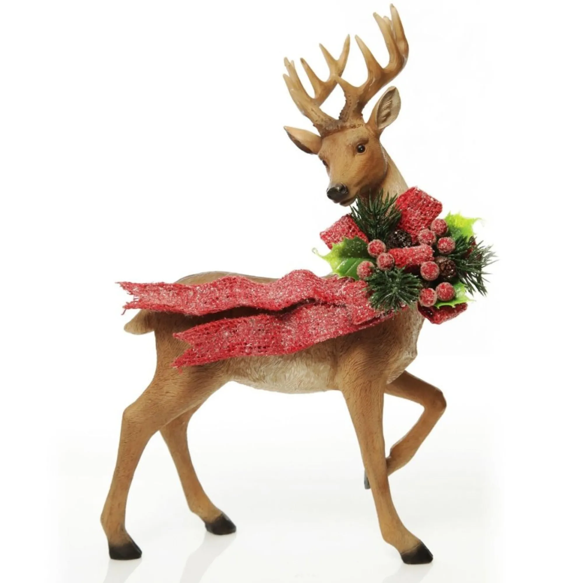 Deer Ornament with Red Bow - Right Online