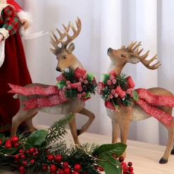 Deer Ornament with Red Bow - Right Online
