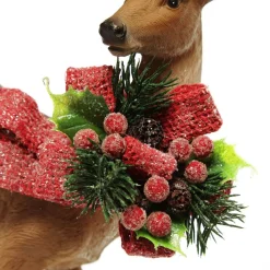 Deer Ornament with Red Bow - Right Online