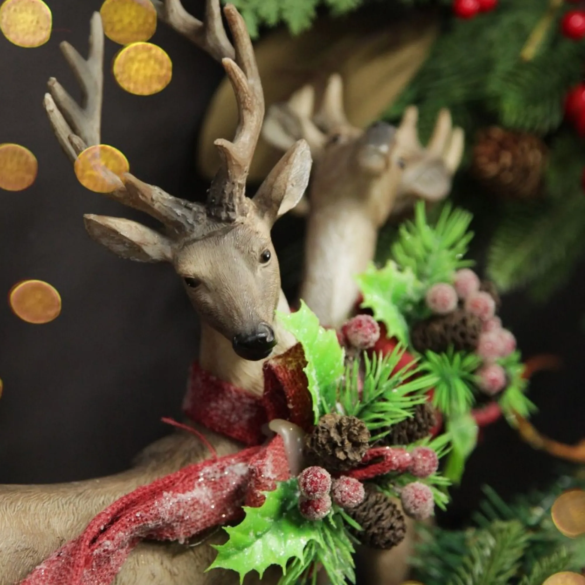 Deer Ornament with Red Bow - Right Online