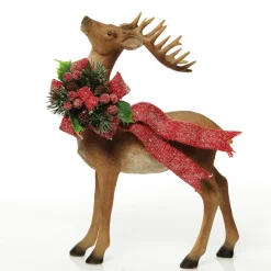 Deer Ornament with Red Bow - Left Discount