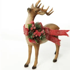 Deer Ornament with Red Bow - Left Discount