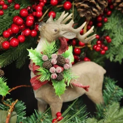 Deer Ornament with Red Bow - Left Discount