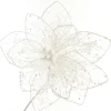 Delicate White Mesh and Sequin Flower Stem Cheap