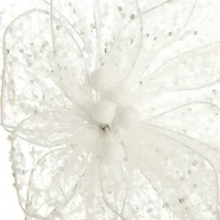 Delicate White Mesh and Sequin Flower Stem Cheap