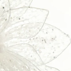 Delicate White Mesh and Sequin Flower Stem Cheap