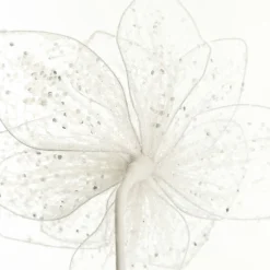 Delicate White Mesh and Sequin Flower Stem Cheap