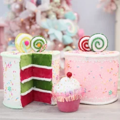 Delicious Pink Velvet Layered Cake Christmas Decoration Outlet