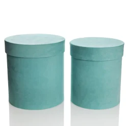 Deluxe Aqua Suede Round Giftbox Best Sale