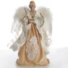 Deluxe Charming Gold and Ivory Lace Angel Tree Topper Ornament Shop