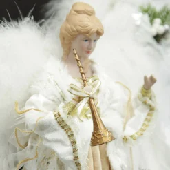 Deluxe Charming Gold and Ivory Lace Angel Tree Topper Ornament Shop