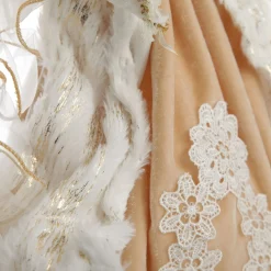 Deluxe Charming Gold and Ivory Lace Angel Tree Topper Ornament Shop