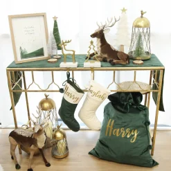 Deluxe Forest Green Velvet Lined Table Runner Flash Sale