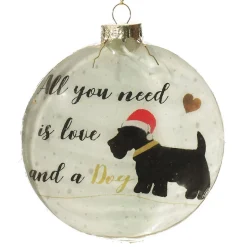 Dog Lovers Christmas Glass Disc Discount