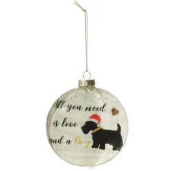 Dog Lovers Christmas Glass Disc Discount