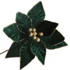Emerald Poinsettia Flower Stem with Gold Glitter Edge Best Sale