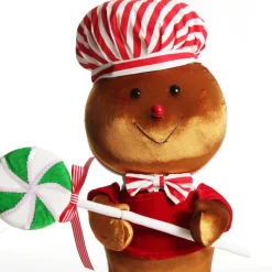Extra Large Gingerbread Boy with Lollipop Christmas Ornament Fashion
