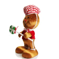 Extra Large Gingerbread Boy with Lollipop Christmas Ornament Fashion