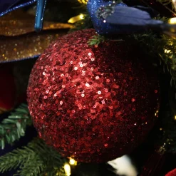 Extra Large Red Sequin Christmas Bauble Hot