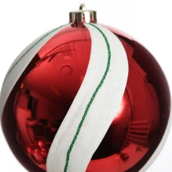 Extra Large Red Swirl Candy Cane Christmas Bauble Online