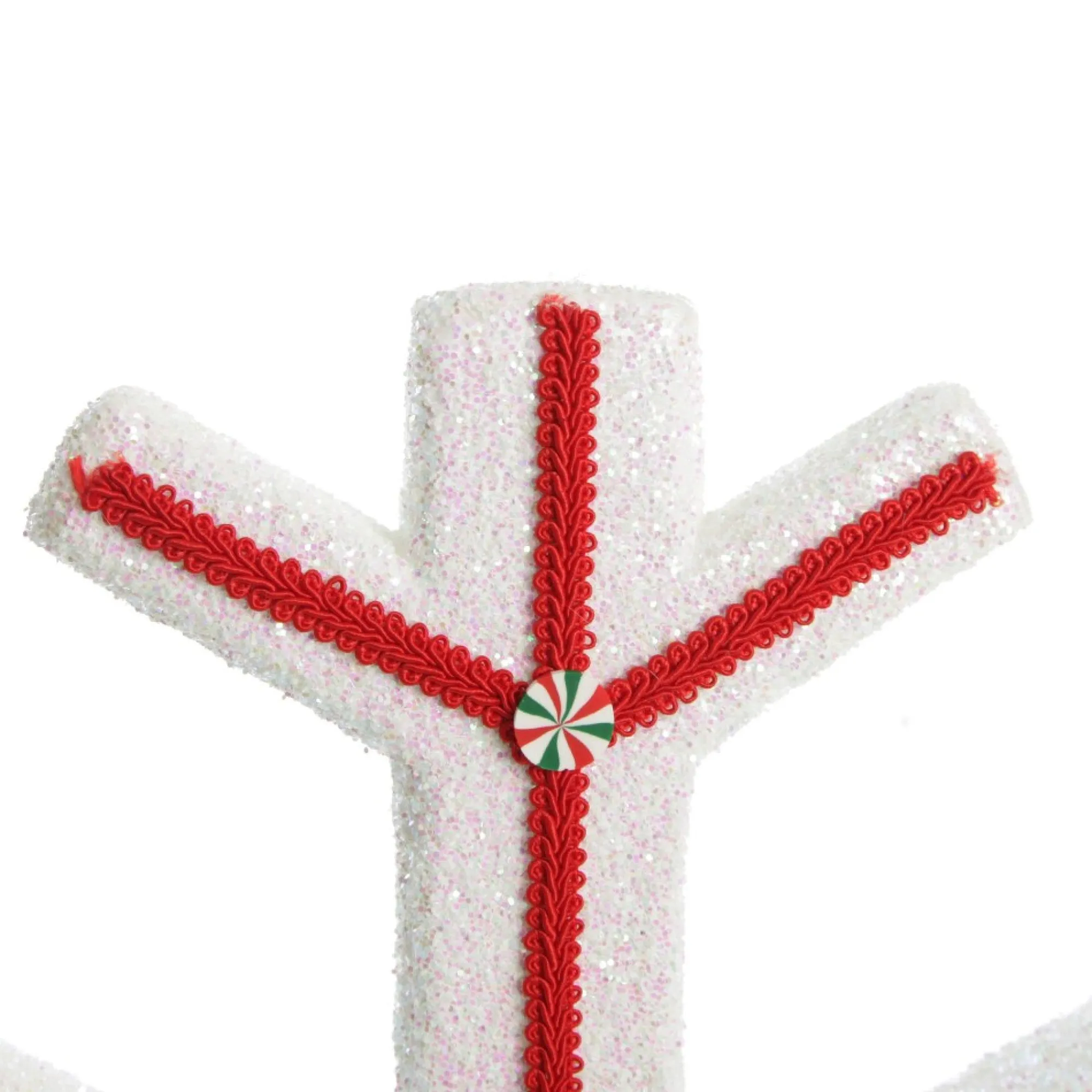 Extra Large White Snowflake with Red Lolly Trim New