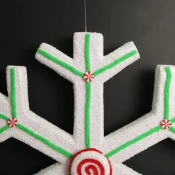 Extra Large White Snowflake with Mint Green Lolly Trim Sale