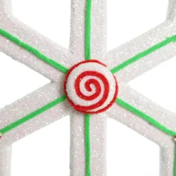 Extra Large White Snowflake with Mint Green Lolly Trim Sale