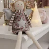 Fabric Sitting Angel with Grey Dress New