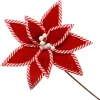 Festive Red Flower Stem with Striped Edge Online