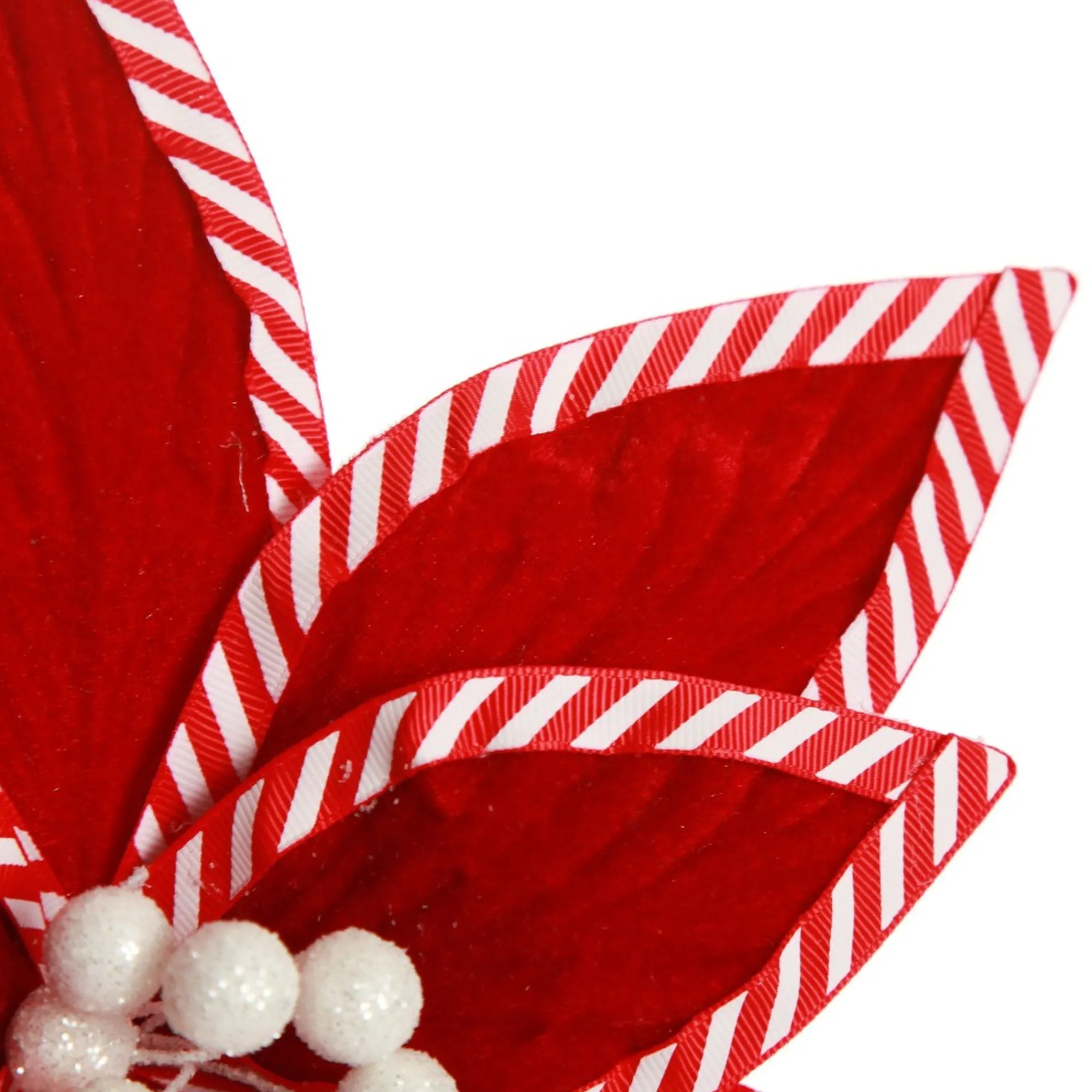 Festive Red Flower Stem with Striped Edge Online