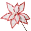 Festive White Flower Stem with Striped Edge Hot