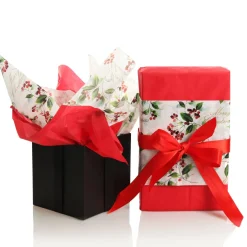Floral Merry Christmas and Red Tissue Paper Wrap 10 Pack Store