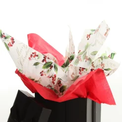 Floral Merry Christmas and Red Tissue Paper Wrap 10 Pack Store