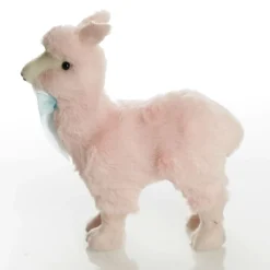 Fluffy Pink Llama with Blue Bow Flash Sale