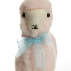 Fluffy Pink Llama with Blue Bow Flash Sale