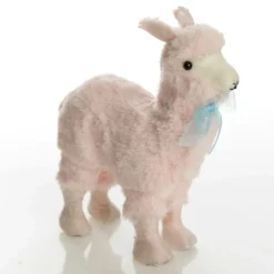 Fluffy Pink Llama with Blue Bow Flash Sale