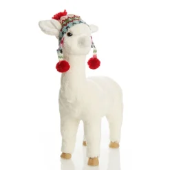 Fluffy White Llama with Hat - Standing Discount