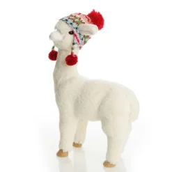 Fluffy White Llama with Hat - Standing Discount